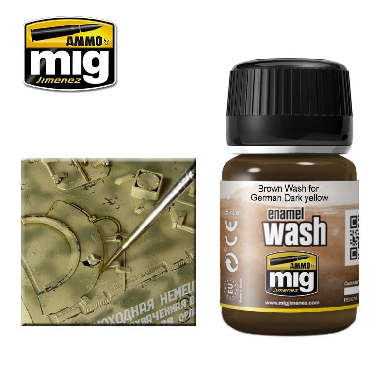 AMMO Brown WASH for German Dark Yellow 1000