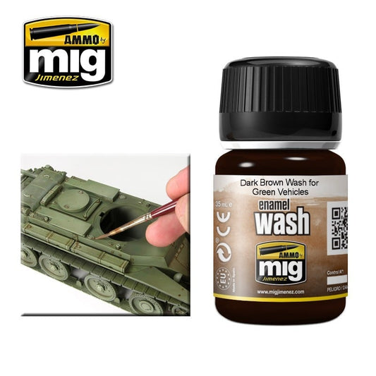 AMMO Dark Brown WASH for Green Vehicles 1005