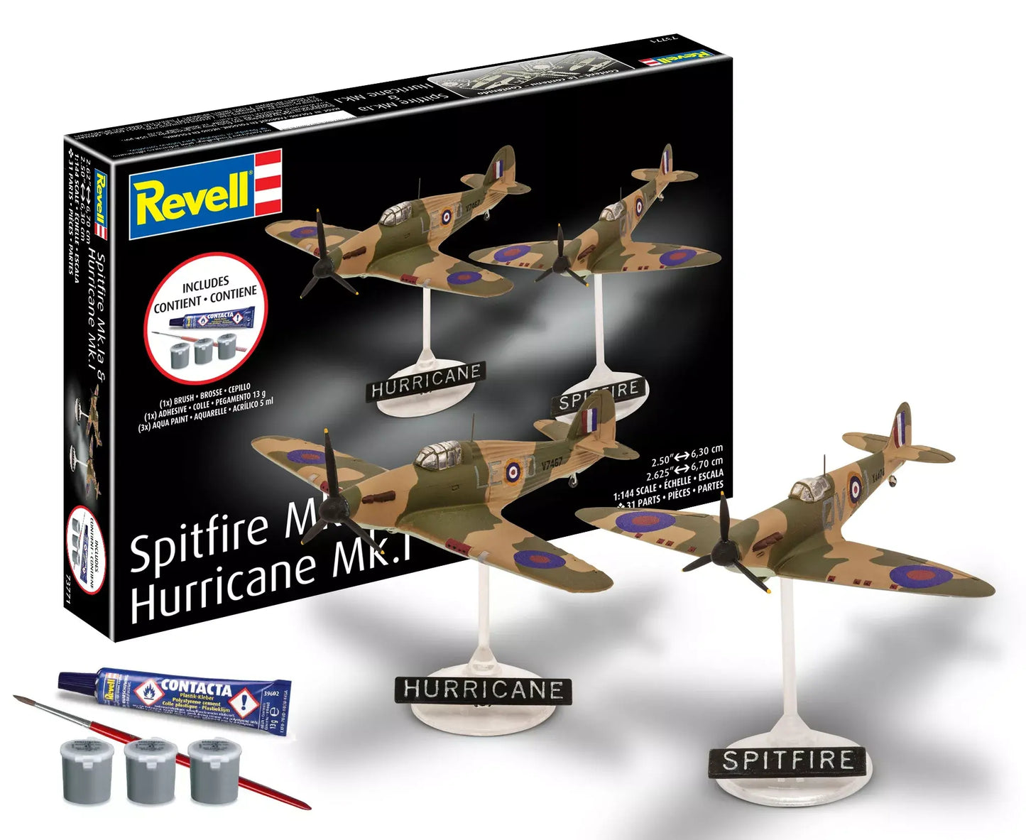 Revell 1/144 Spitfire Mk.I & Hawker Hurricane Mk.I Model Set - RMX73771