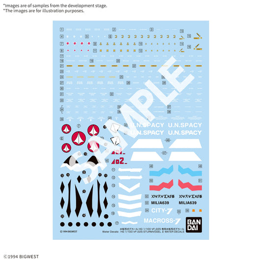 Bandai 1/100 HG VF-22S Sturmvogel II Water-Slide Decal Sheet – 2777016