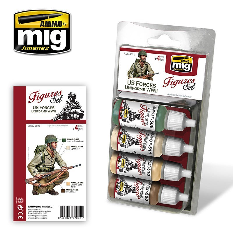 AMMO US Forces Uniforms WWII Figures Set 7022