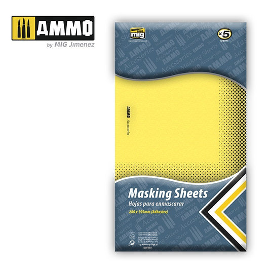AMMO Masking Sheets (x5 sheets, 280mm x 195mm, adhesive) 8043