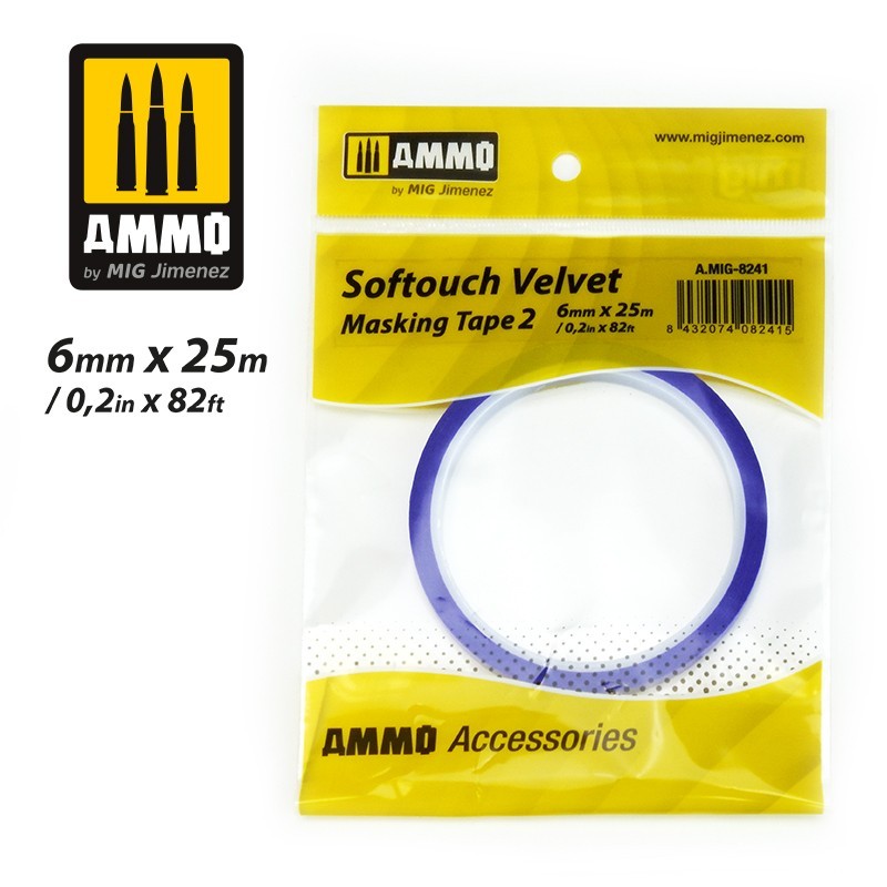 AMMO Softouch Velvet Masking Tape 2 (6mm x 25M) 8241