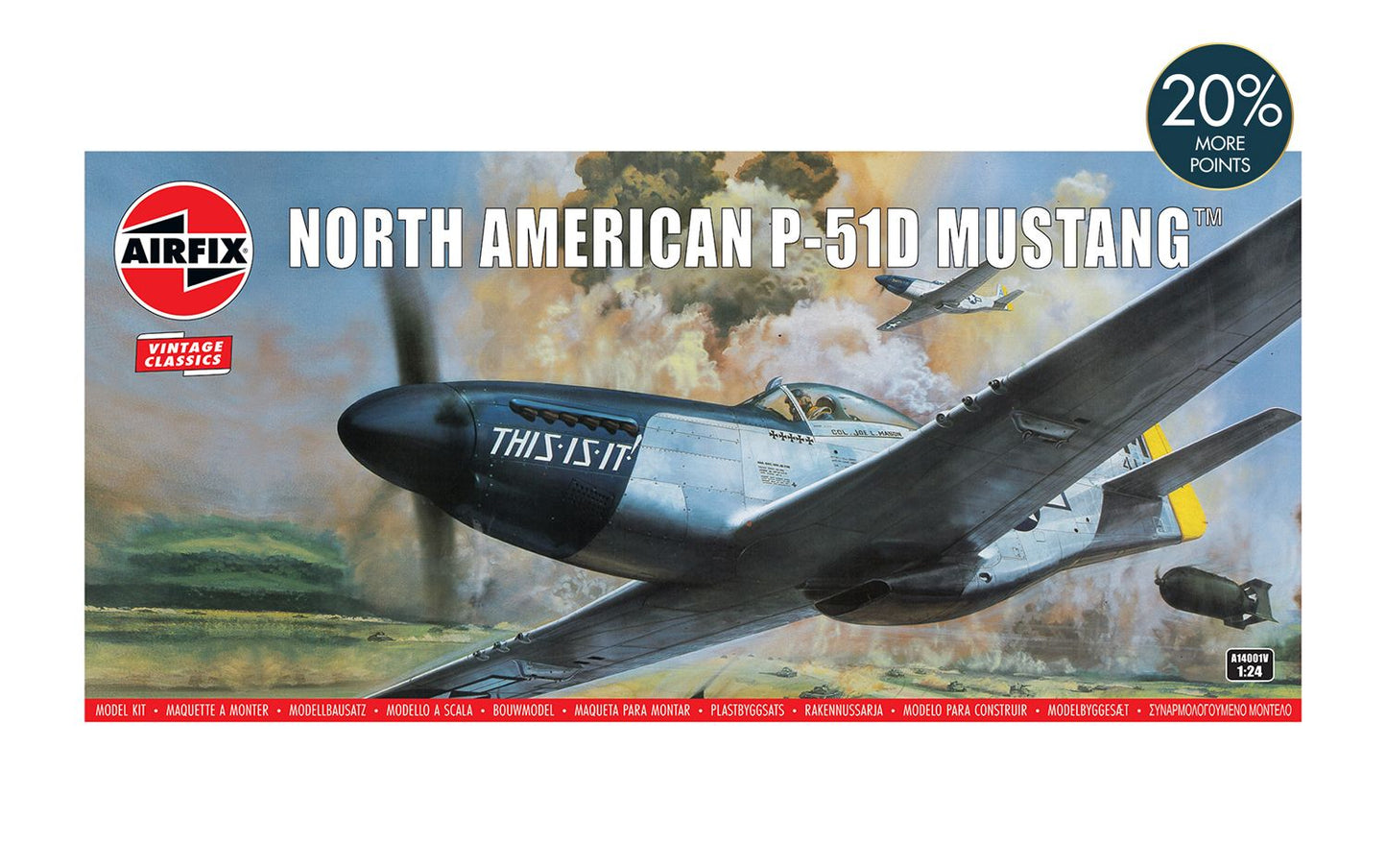 Airfix 1/24 North American P-51D Mustang - Vintage Classics