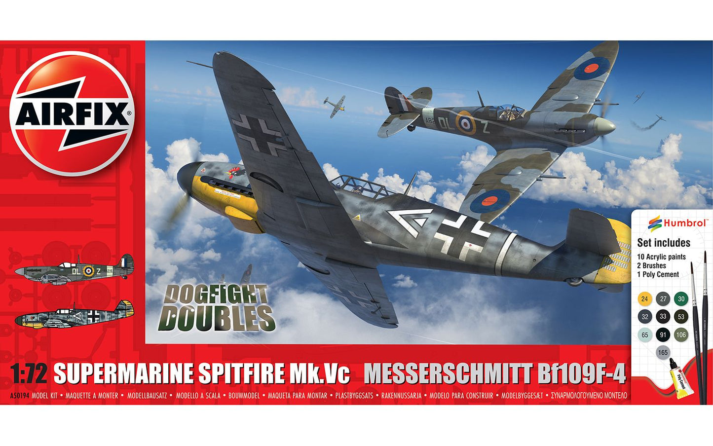 Airfix 1/72 Supermarine Spitfire Mk.Vc vs Bf109F-4 Dogfight Double