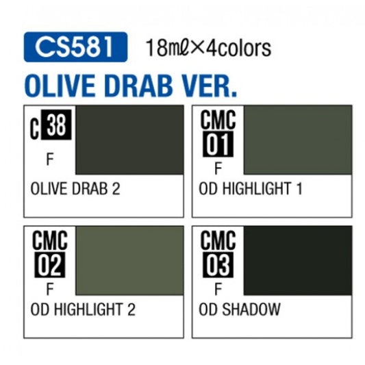 Mr. Hobby - Mr. Color CS581 OLIVE DRAB MODULATION SET