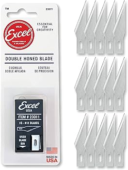 Excel #11 Sharp Edge Blade (15 blades in dispenser) for K1, K3, K17, K18, K30, K40 Handles #23011