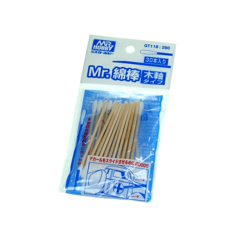 Mr. Hobby -  GT118 COTTON SWAB WOOD STICK