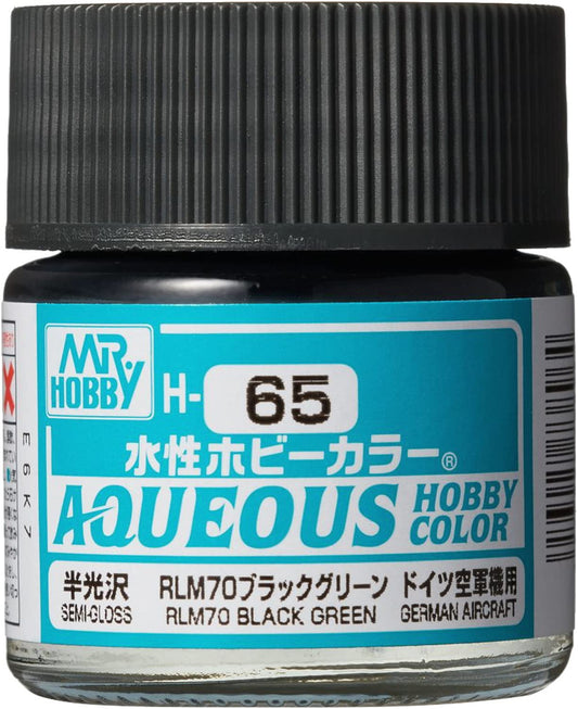 Mr. Hobby - Aqueous Hobby Color H65 SEMI GLOSS RLM70 BLACK GREEN