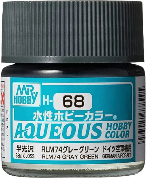 Mr. Hobby - Aqueous Hobby Color H68 SEMI GLOSS RLM74 GREY GREEN