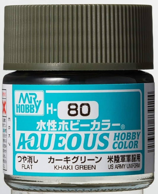 Mr. Hobby - Aqueous Hobby Color H80 FLAT KHAKI GREEN 10ML
