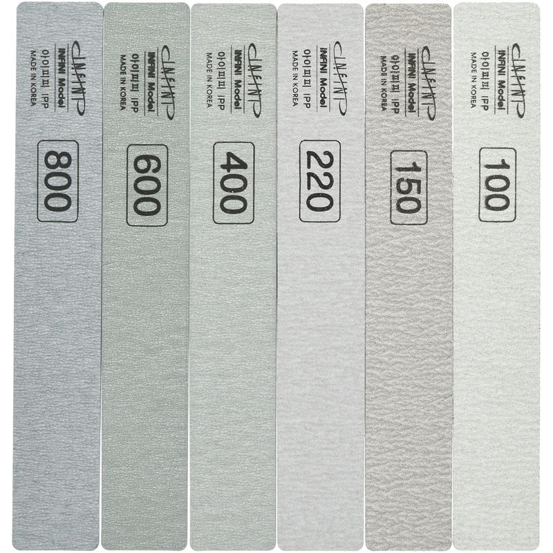 Infiniti Model Premium Zebra Sanding Sticks Full Set 6 piece (100, 150, 220, 400, 600, 800) - IZB0000