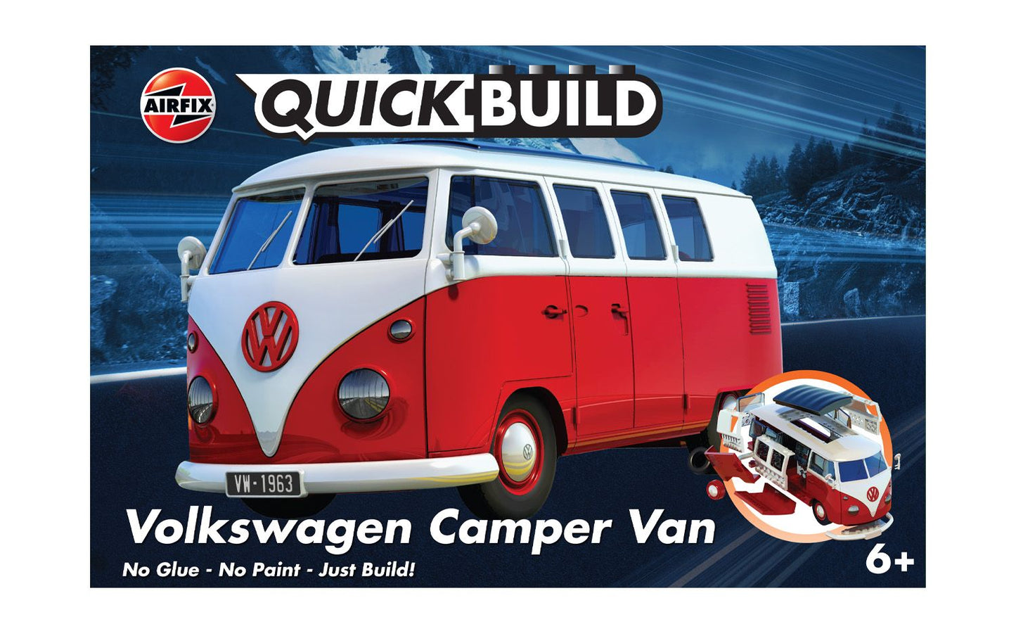 Airfix QUICKBUILD VW Camper Van red