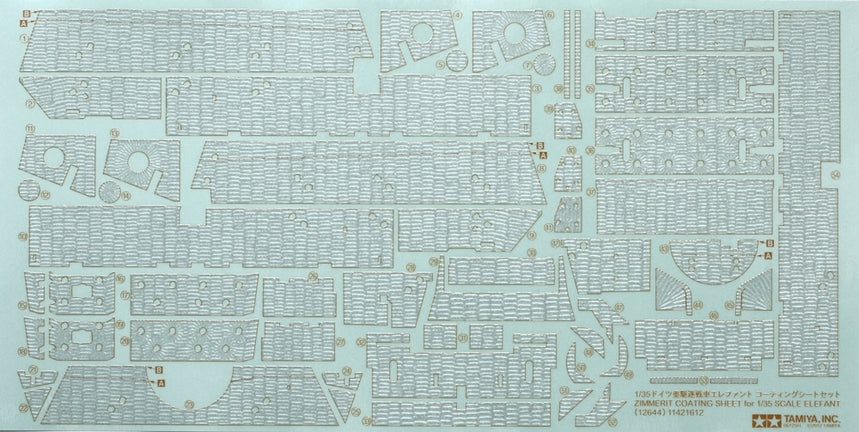 Tamiya 1/35 Zimmerit Coating Sheet Elefant
