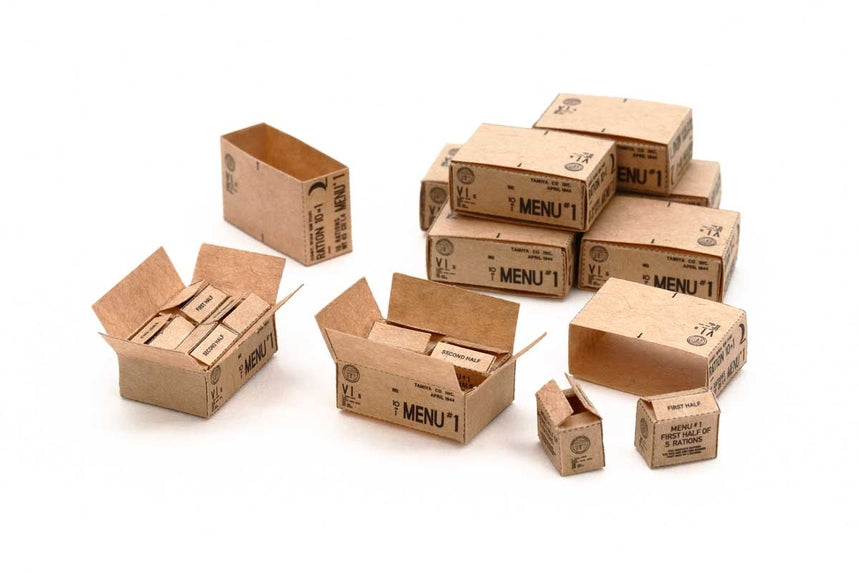 Tamiya 1/35 Us 10-In-1 Ration Cartons WWII