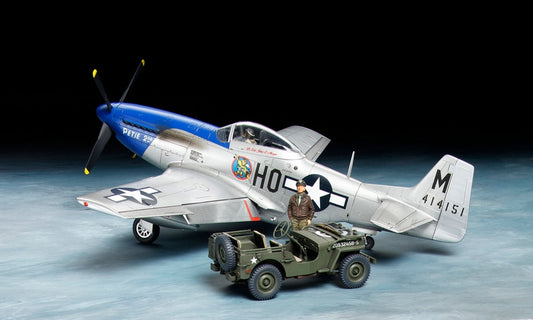 Tamiya 1/48 Us Na P-51D Mustang W/1/4 4X4 Light Vehicle