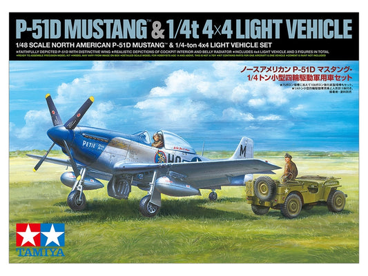 Tamiya 1/48 Us Na P-51D Mustang W/1/4 4X4 Light Vehicle