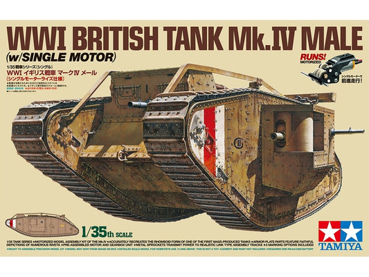 Tamiya 1/35 Wwi British Tank Mk.Iv Male W/Single Motor/British Figures