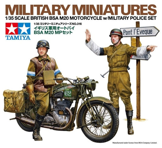 Tamiya 1/35 British Bsa M20 Motorcycle W/Military Police Set