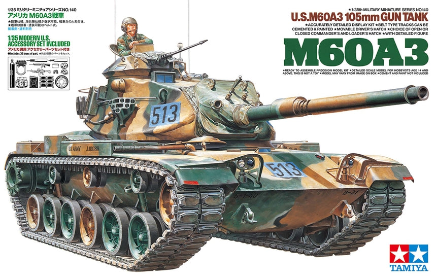 Tamiya 1/35 M60A3 105mm Gun Tank - 35140