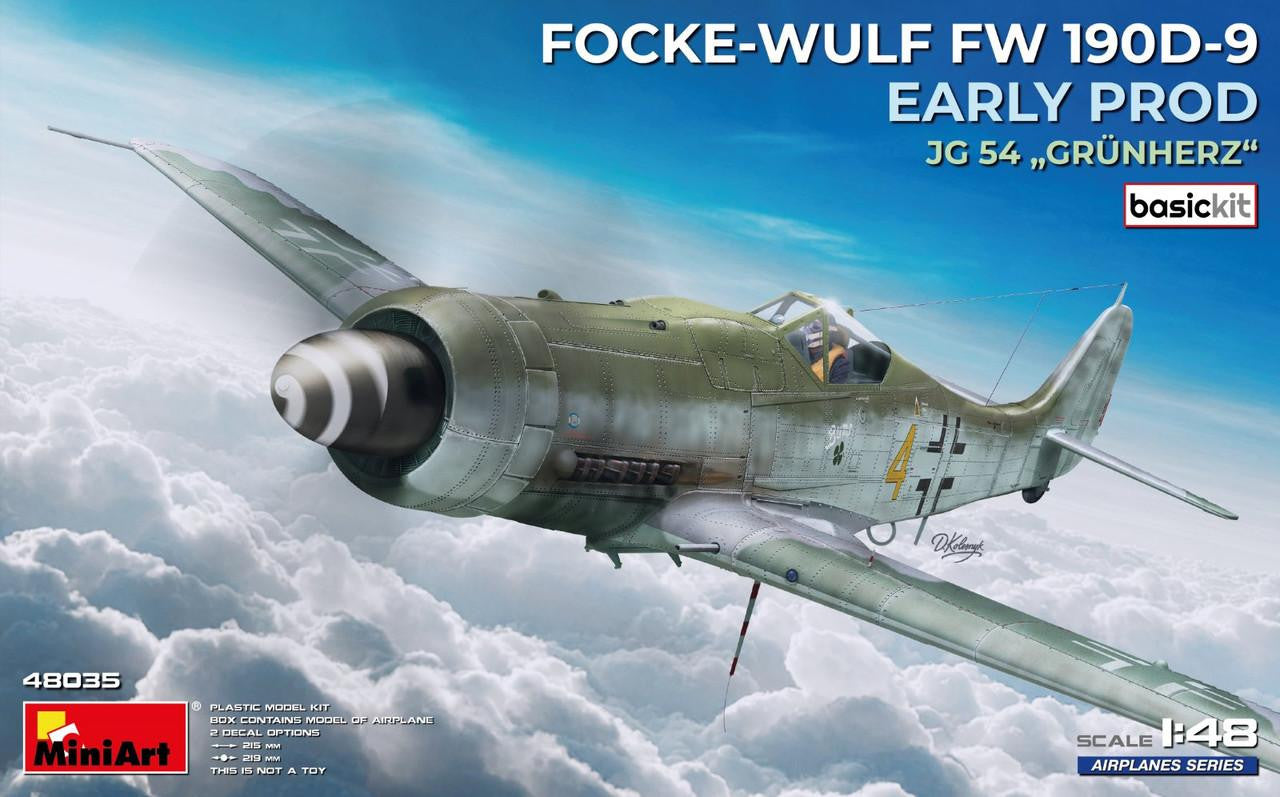 MiniArt 1/48 Focke-Wulf FW 190D-9 Early Prod. JG 54 Grunherz (Basic) - 48035