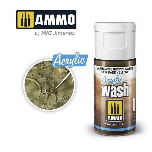 AMMO BROWN WASH/DARK YELLOW ACRYLIC 0700