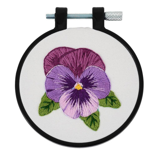 Bucilla® Stamped Embroidery Kit - Pretty Pansy 3"