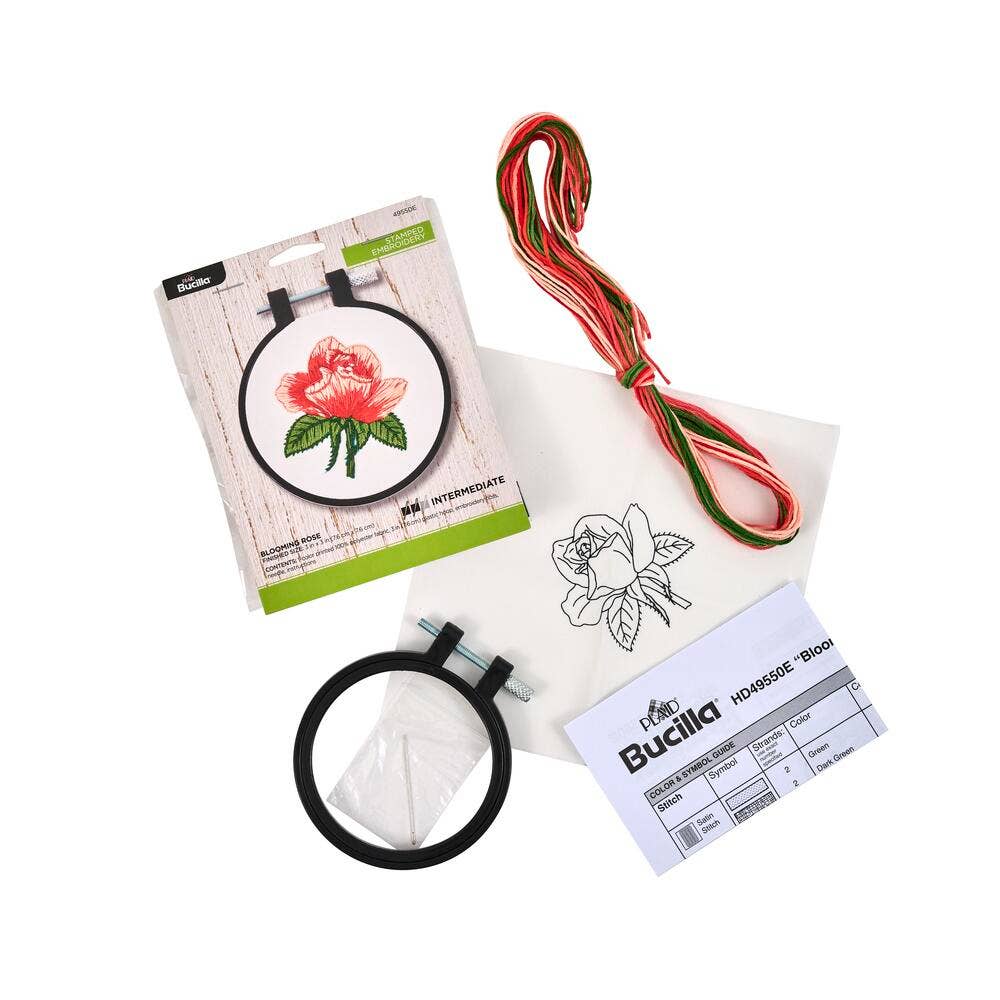 Bucilla® Stamped Embroidery Kit - Blooming Rose 3"