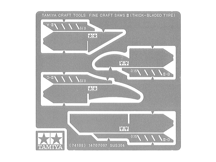 Tamiya Fine Craft Saws III (Thick-Bladed Type) 0.15Mm Thick