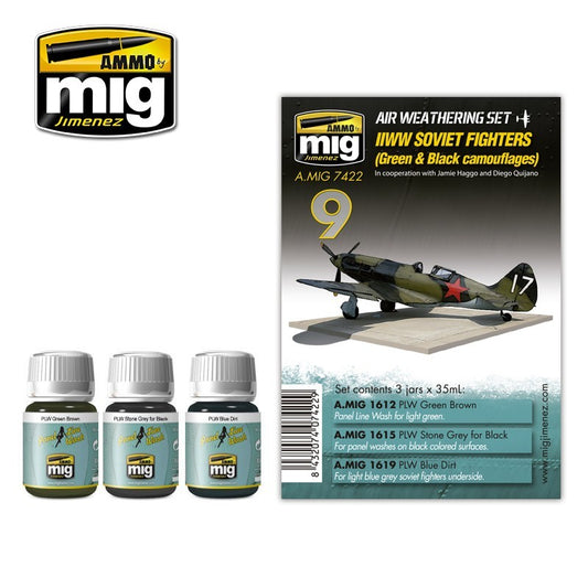 AMMO WWII Soviet Fighters (Green & Black Camouflages) WEATHER SET 7422