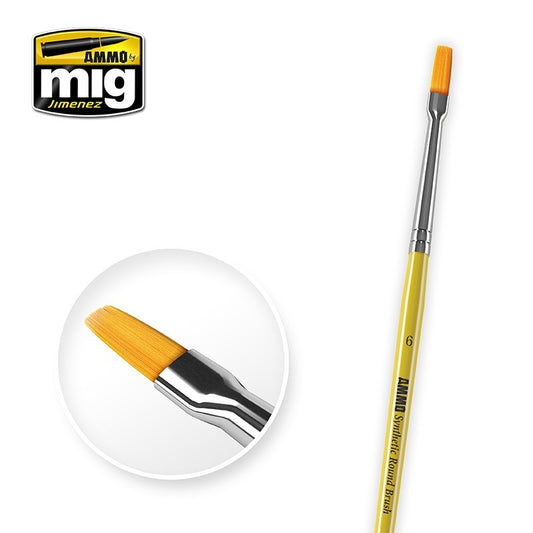 AMMO 6 SYNTHETIC FLAT BRUSH 8621