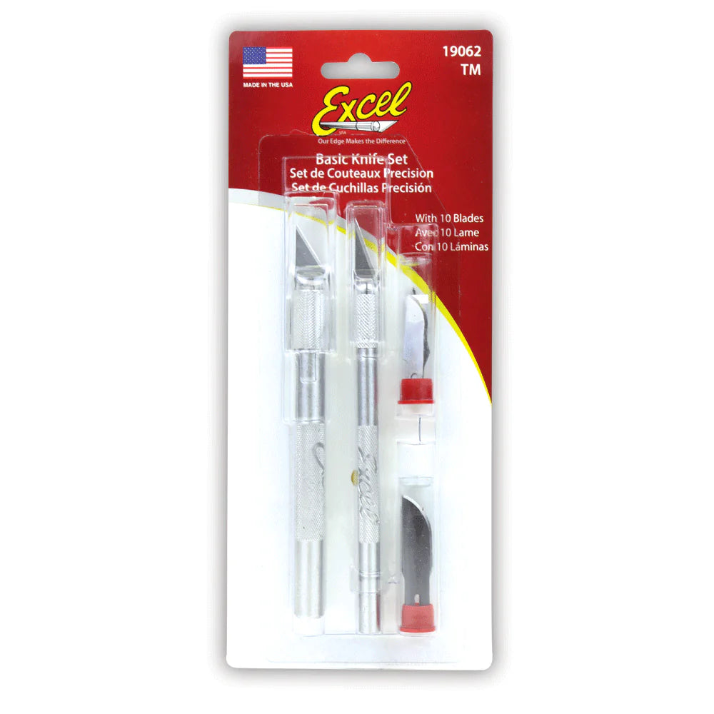 Excel Basic Knife Set with K1, K2 Handles & 10 Blades #19062