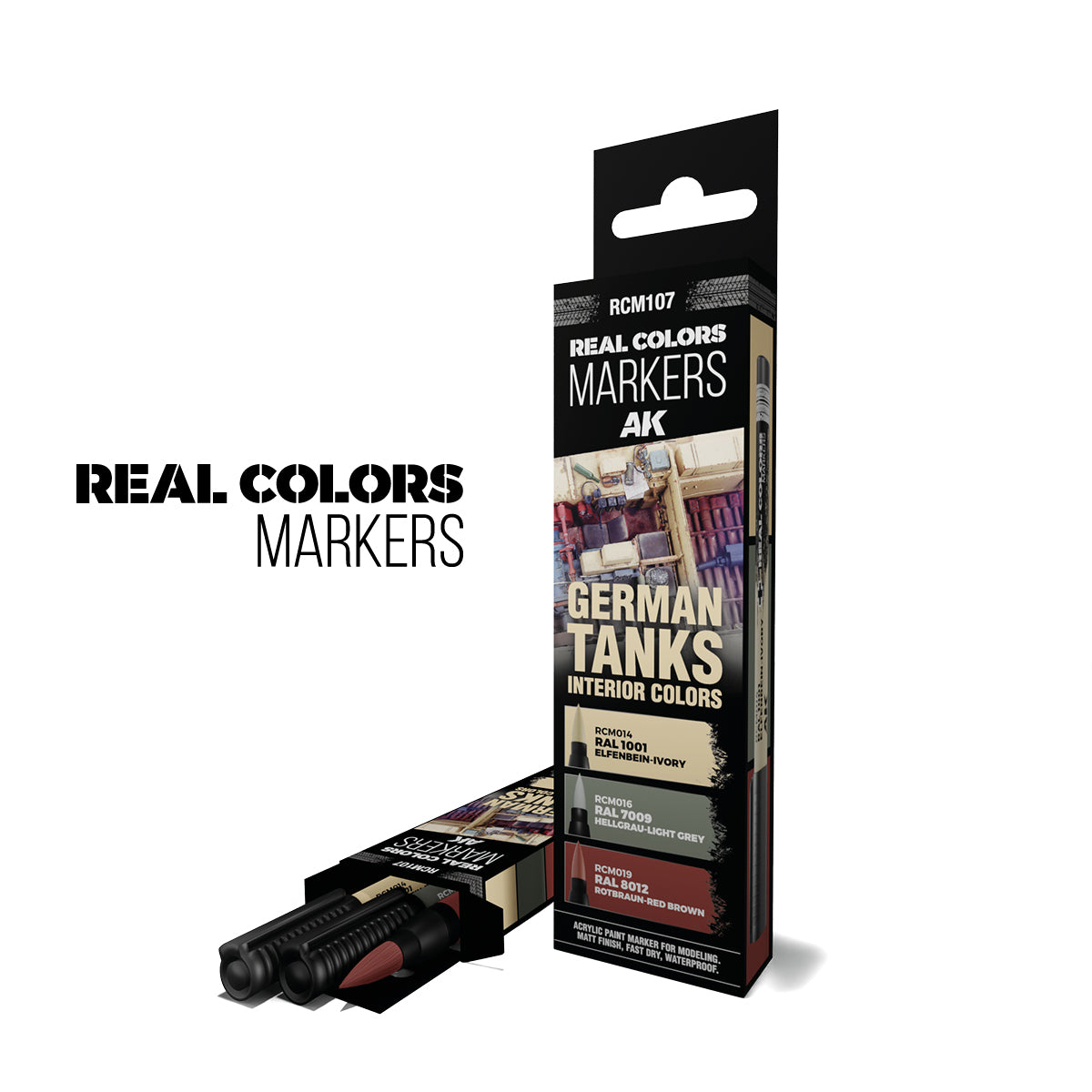 AK Interactive Real Markers GERMAN TANKS INTERIOR COLORS - RCM107