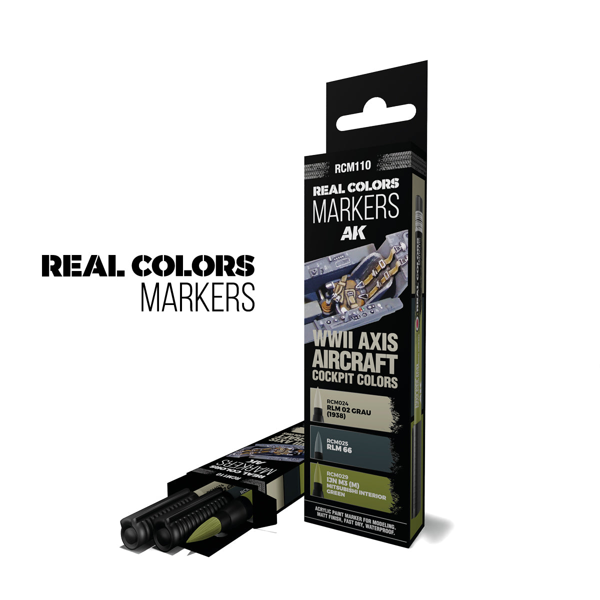 Ak Interactive Real Markers WWII Axis Aircraft Cockpit Colors - RCM110