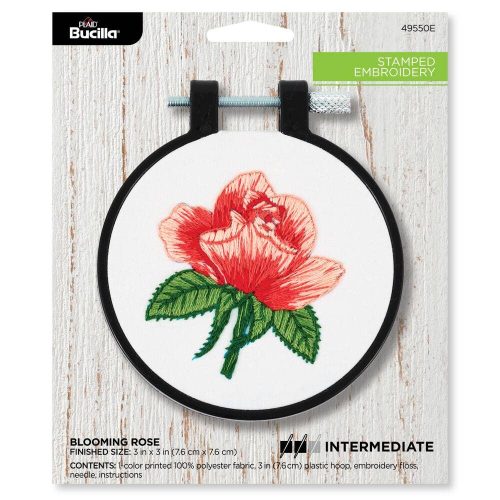 Bucilla® Stamped Embroidery Kit - Blooming Rose 3"