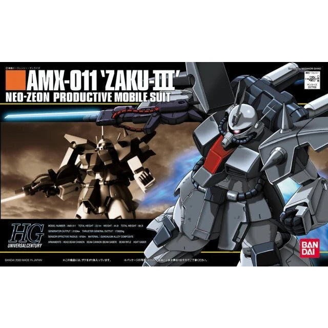 Bandai 1/144 HGUC #014 AMX-011 Zaku III "Mobile Suit ZZ Gundam" - 1077166