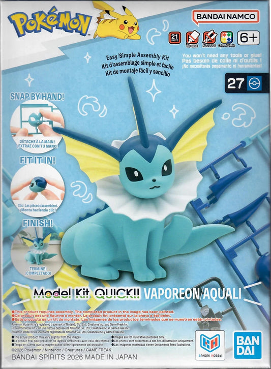 Bandai Pokémon Model Kit QUICK!! 27 Vaporeon "Pokémon"