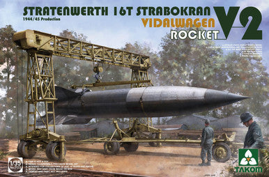 1/35 Takom Stratenwerth 16t Strabokran Heavy Crane 1944-45 Production & V2 Vidalwagon Rocket
