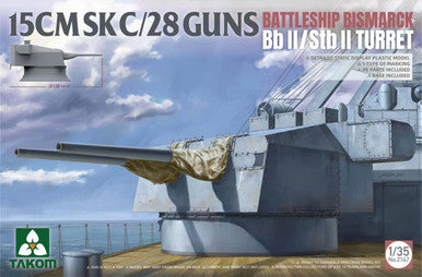 1/35 Takom German Battleship Bismarck 15CMSKC/28 Guns & BbII/StbII Turret
